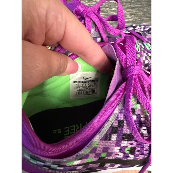 Nike Free TR Fit 5 Purple & Green Digi Print Running Shoe Sneakers sz 10 EUC - Picture 7 of 7